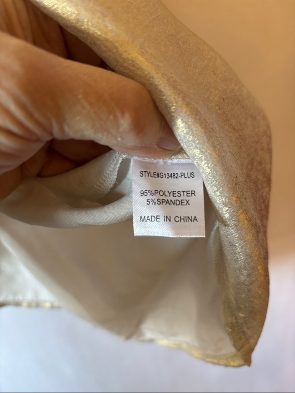 JODIFL Shimmery Gold V-Neck Blouse pit to pit 36” - Picture 4 of 10